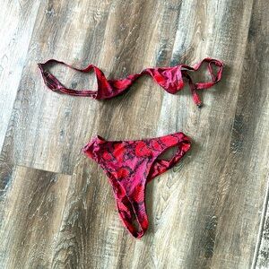 red zaful full bikini size 6